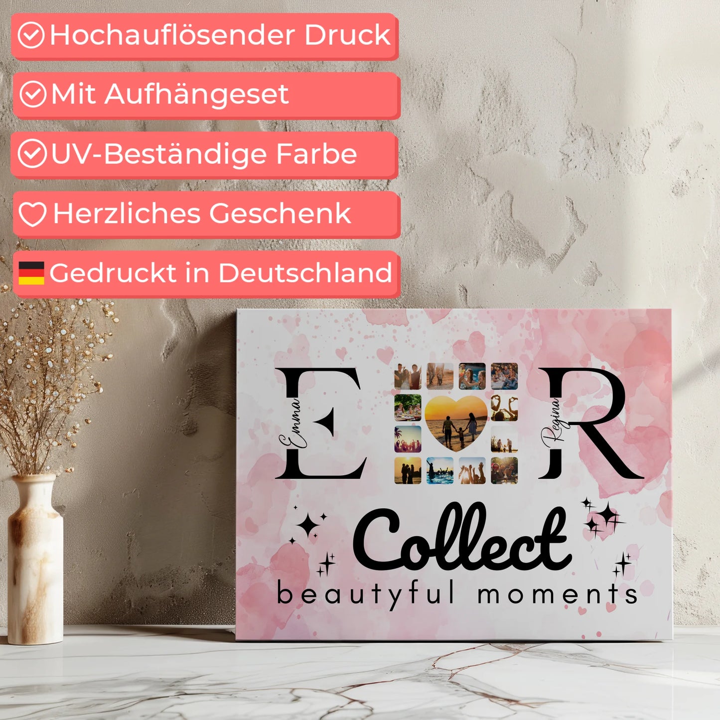 Beste Freundin Leinwand Gestalten mit Fotos Namen und Initialien Collect Beautyful Moments 7