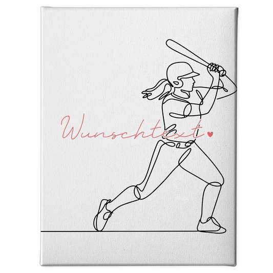 Personalisierte Leinwand Lineart Baseball Geschenk Tochter & Schwester 1