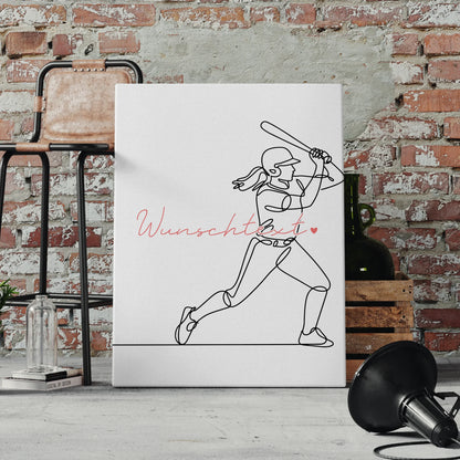 Personalisierte Leinwand Lineart Baseball Geschenk Tochter & Schwester 4