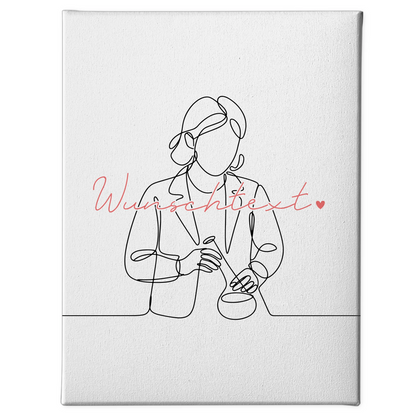 Lineart Leinwand Biologe Geschenk Tochter & Schwester 1