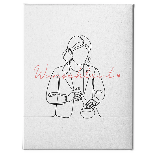 Lineart Leinwand Biologe Geschenk Tochter & Schwester 1