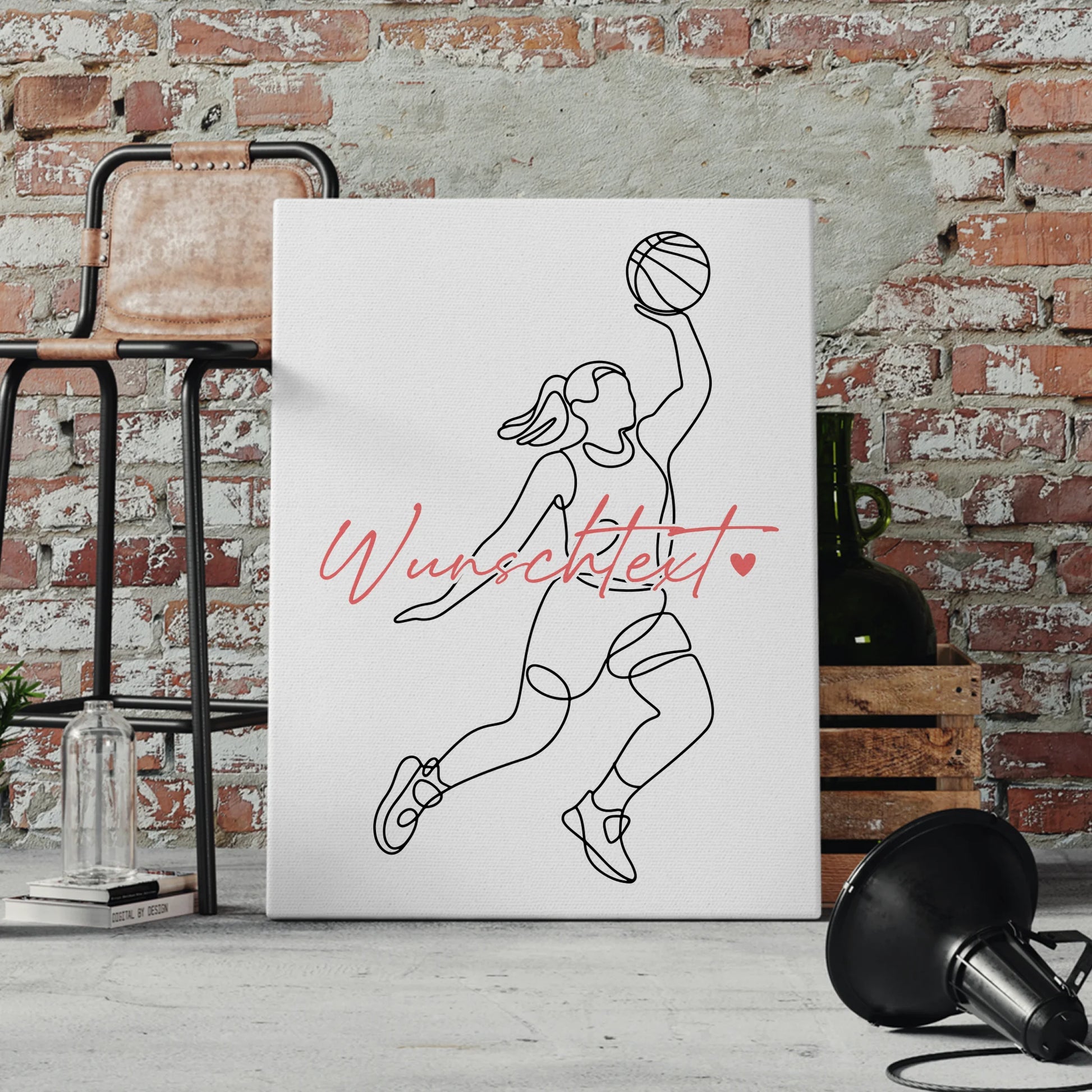 Lineart Leinwand Personalisiert Basketball Geschenk Tochter & Schwester 4