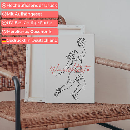 Lineart Leinwand Personalisiert Basketball Geschenk Tochter & Schwester 5