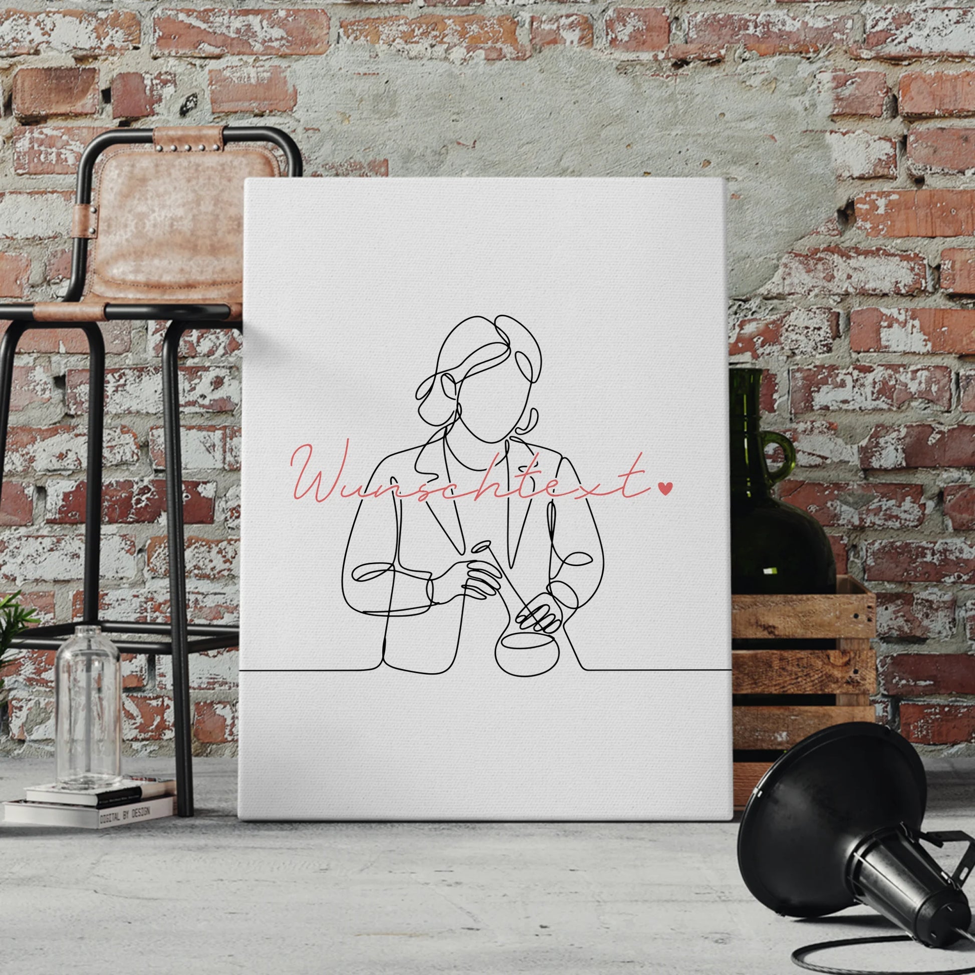 Lineart Leinwand Biologe Geschenk Tochter & Schwester 4