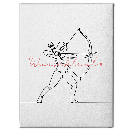 Lineart Leinwand Personalisiert Bogenschießen Geschenk Tochter & Schwester 1