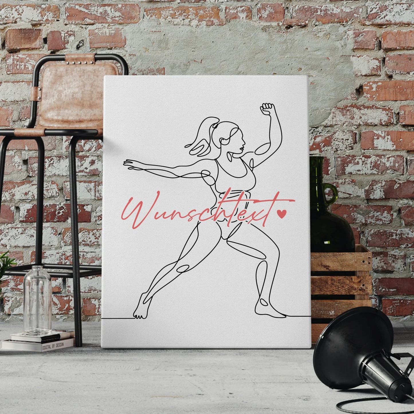 Personalisierte Leinwand Lineart Bodybuilding Geschenk Tochter & Schwester 4