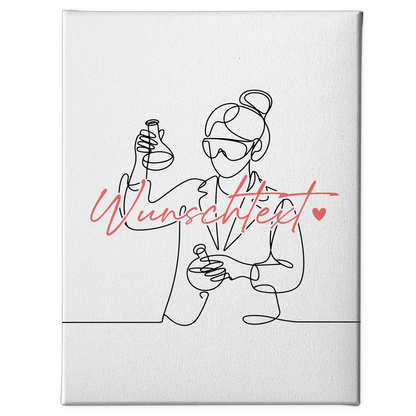 Lineart Leinwand Personalisiert Chemielaborant Geschenk Tochter & Schwester 1