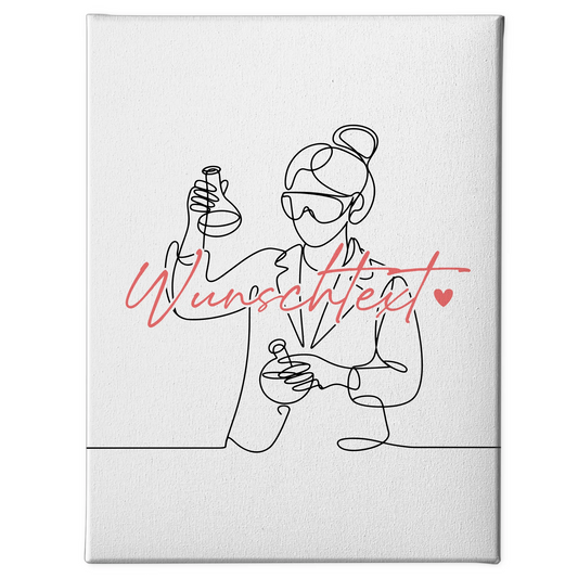 Lineart Leinwand Personalisiert Chemielaborant Geschenk Tochter & Schwester 1
