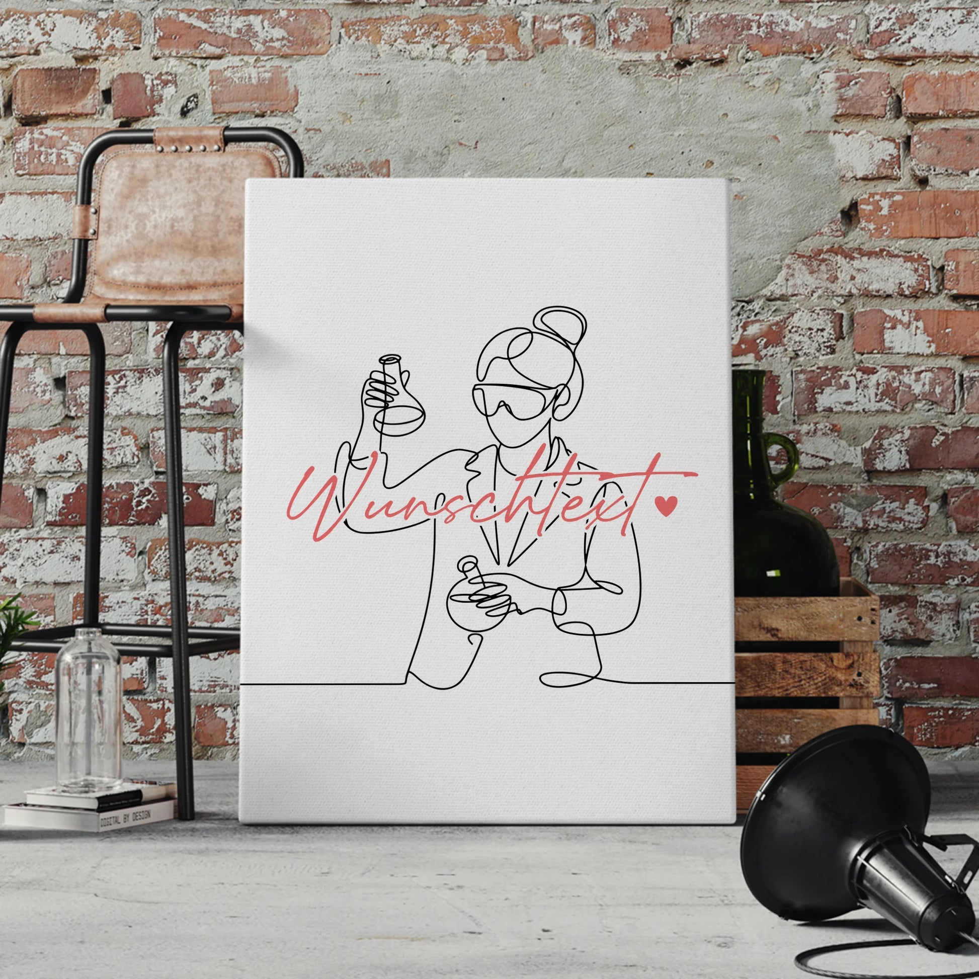 Lineart Leinwand Personalisiert Chemielaborant Geschenk Tochter & Schwester 4