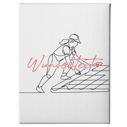 Personalisierte Leinwand Lineart Dachdecker Geschenk Tochter & Schwester 1