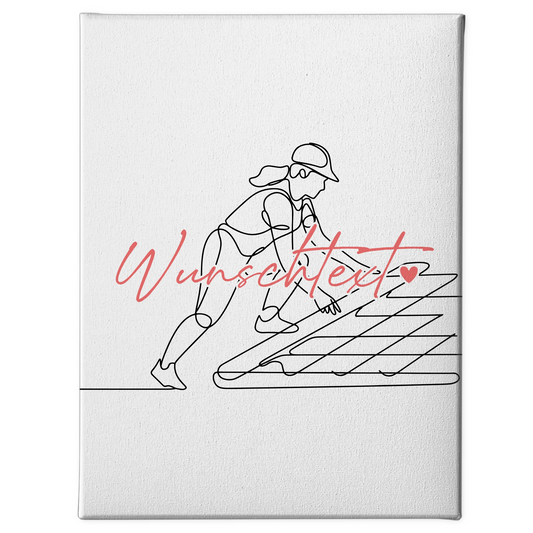 Personalisierte Leinwand Lineart Dachdecker Geschenk Tochter & Schwester 1