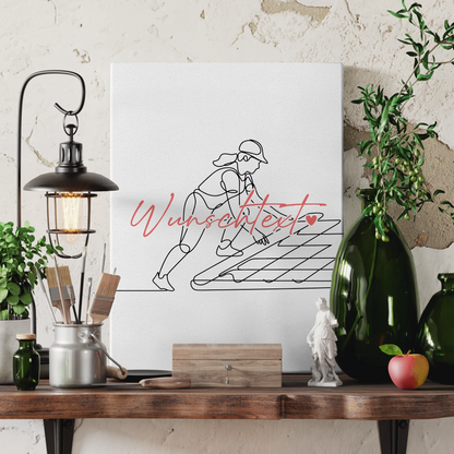 Personalisierte Leinwand Lineart Dachdecker Geschenk Tochter & Schwester 3