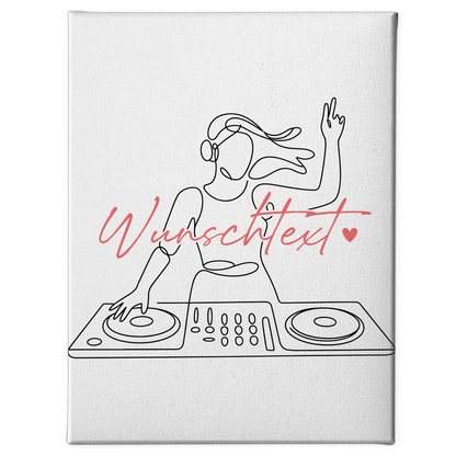 Lineart Leinwand DJing Geschenk Tochter & Schwester 1