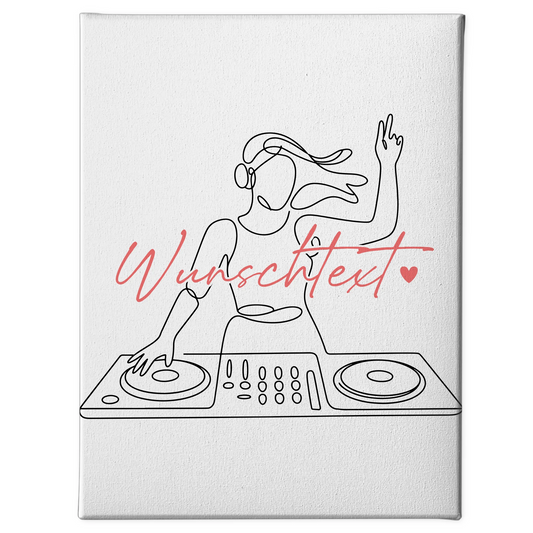 Lineart Leinwand DJing Geschenk Tochter & Schwester 1