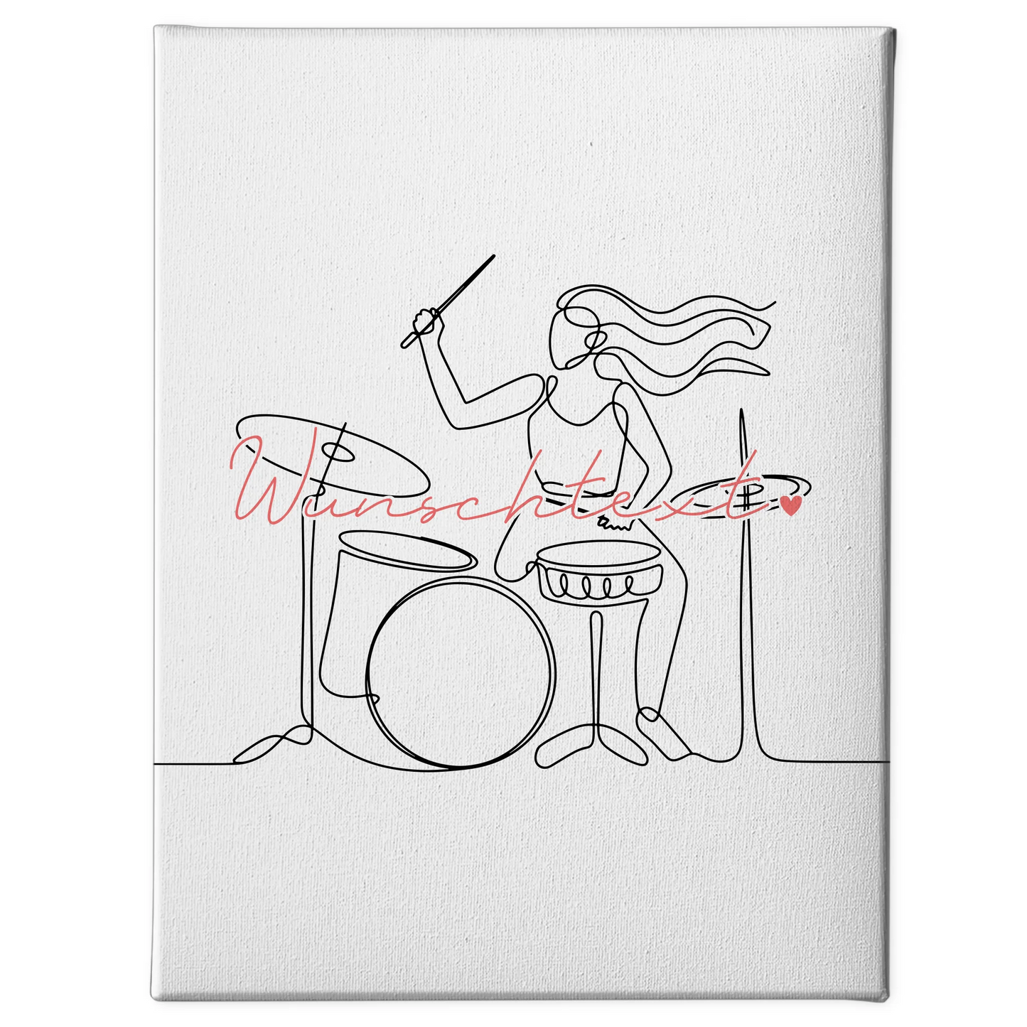 Personalisierte Leinwand Lineart Drummer Geschenk Tochter & Schwester 1