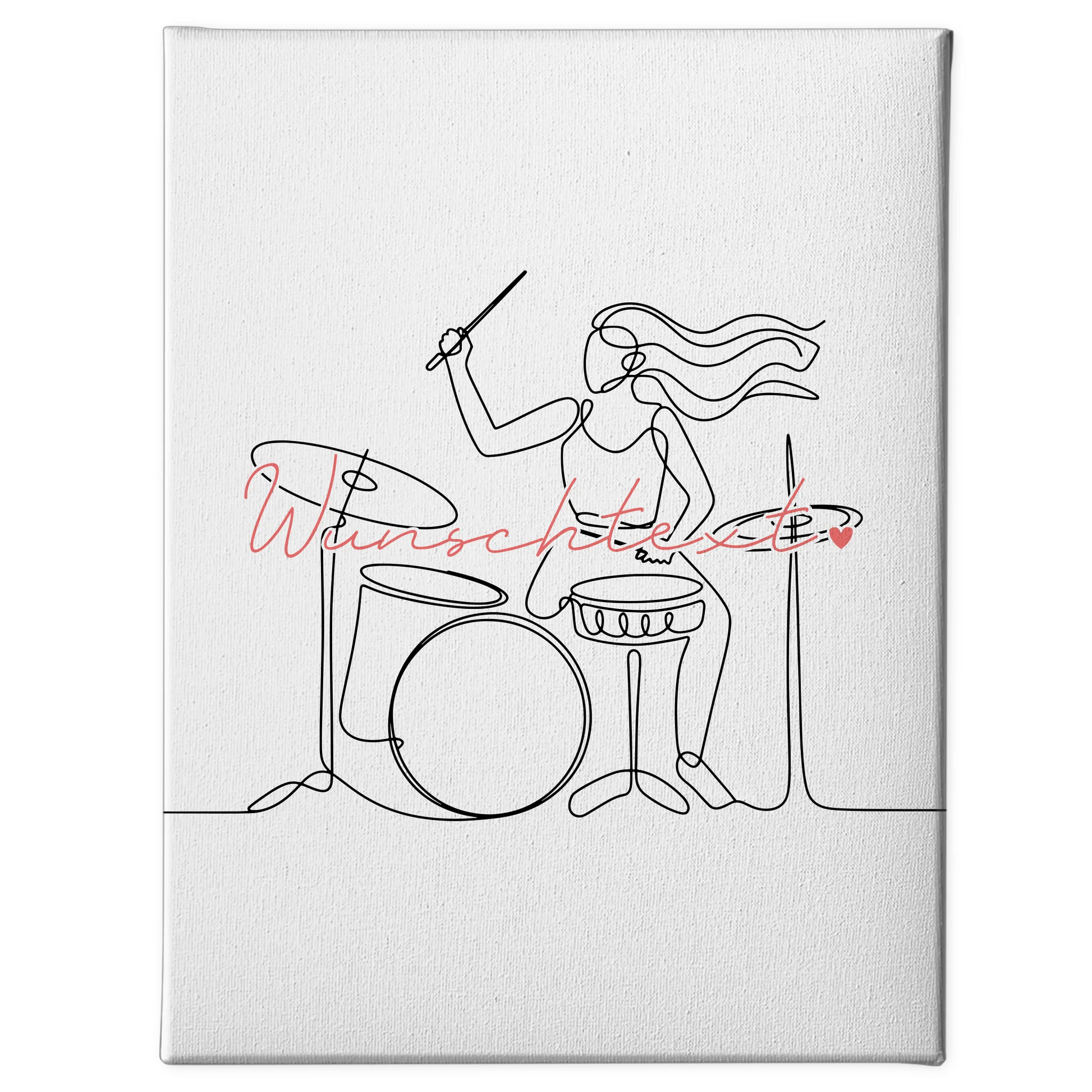 Personalisierte Leinwand Lineart Drummer Geschenk Tochter & Schwester 1