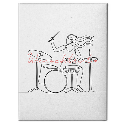Personalisierte Leinwand Lineart Drummer Geschenk Tochter & Schwester 1