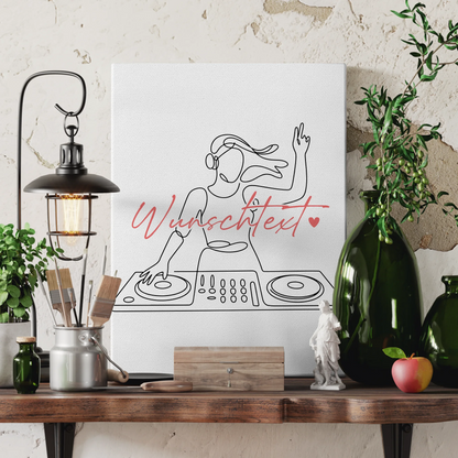 Lineart Leinwand DJing Geschenk Tochter & Schwester 3