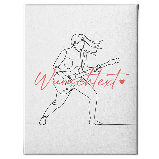 Lineart Leinwand Personalisiert E-Gitarre Geschenk Tochter & Schwester 1