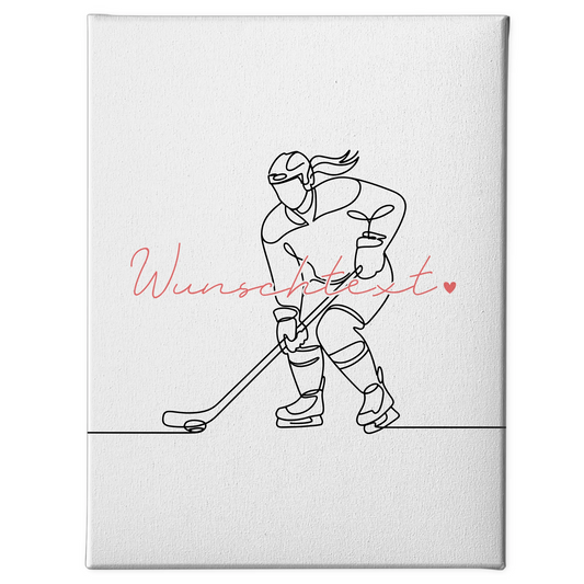 Lineart Leinwand Eishockey Geschenk Tochter & Schwester 1