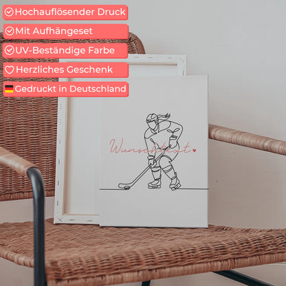 Lineart Leinwand Eishockey Geschenk Tochter & Schwester 5