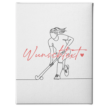 Lineart Leinwand Feldhockey Geschenk Tochter & Schwester 1