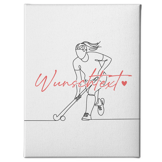 Lineart Leinwand Feldhockey Geschenk Tochter & Schwester 1