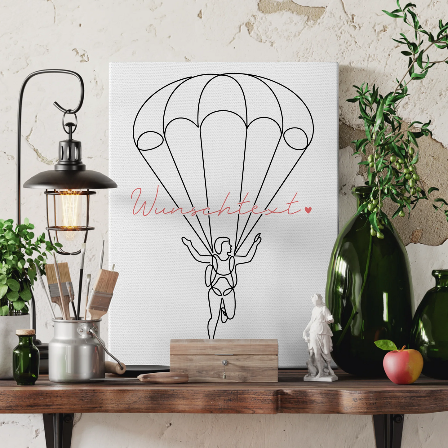 Lineart Leinwand Personalisiert Fallschirmspringen Geschenk Tochter & Schwester 3