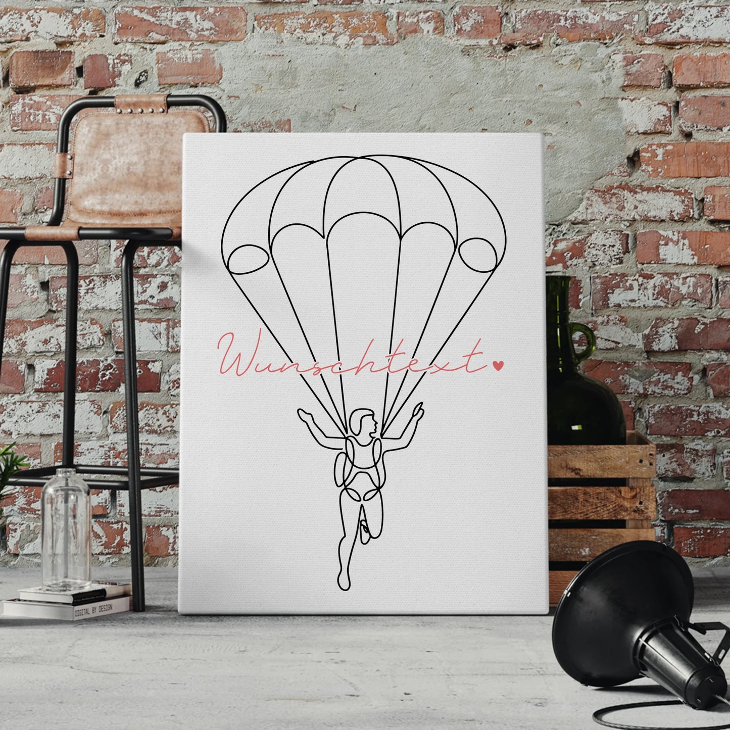 Lineart Leinwand Personalisiert Fallschirmspringen Geschenk Tochter & Schwester 4
