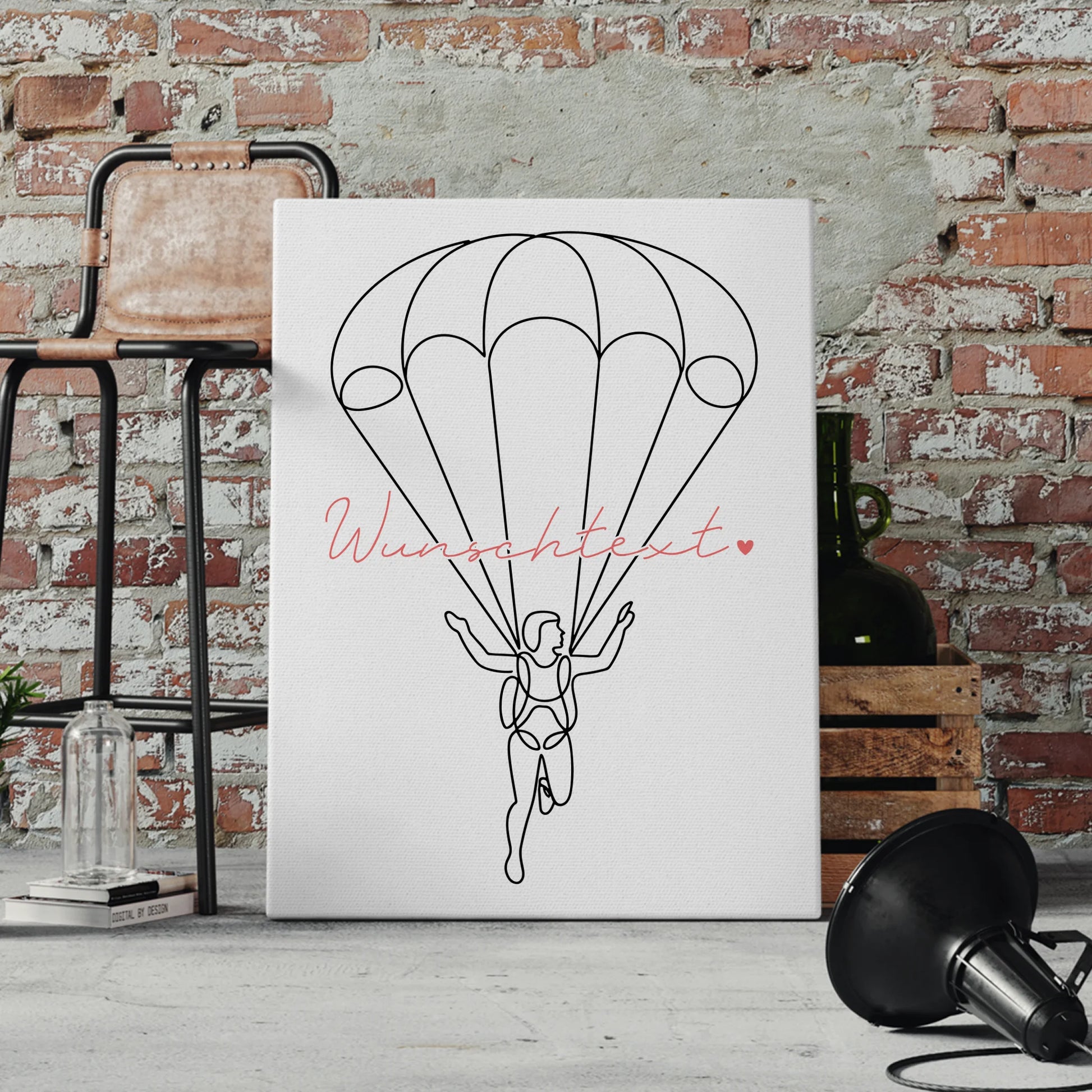 Lineart Leinwand Personalisiert Fallschirmspringen Geschenk Tochter & Schwester 4