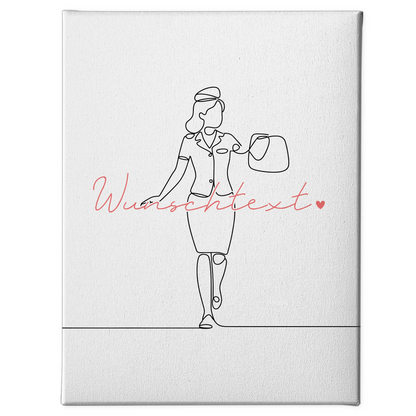 Lineart Leinwand Flugbegleiter Geschenk Tochter & Schwester 1