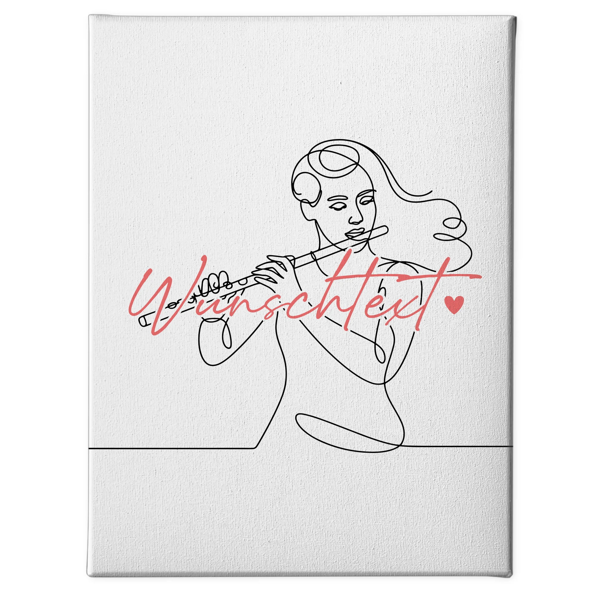 Lineart Leinwand Personalisiert Flöte Geschenk Tochter & Schwester 1