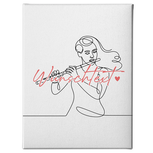 Lineart Leinwand Personalisiert Flöte Geschenk Tochter & Schwester 1
