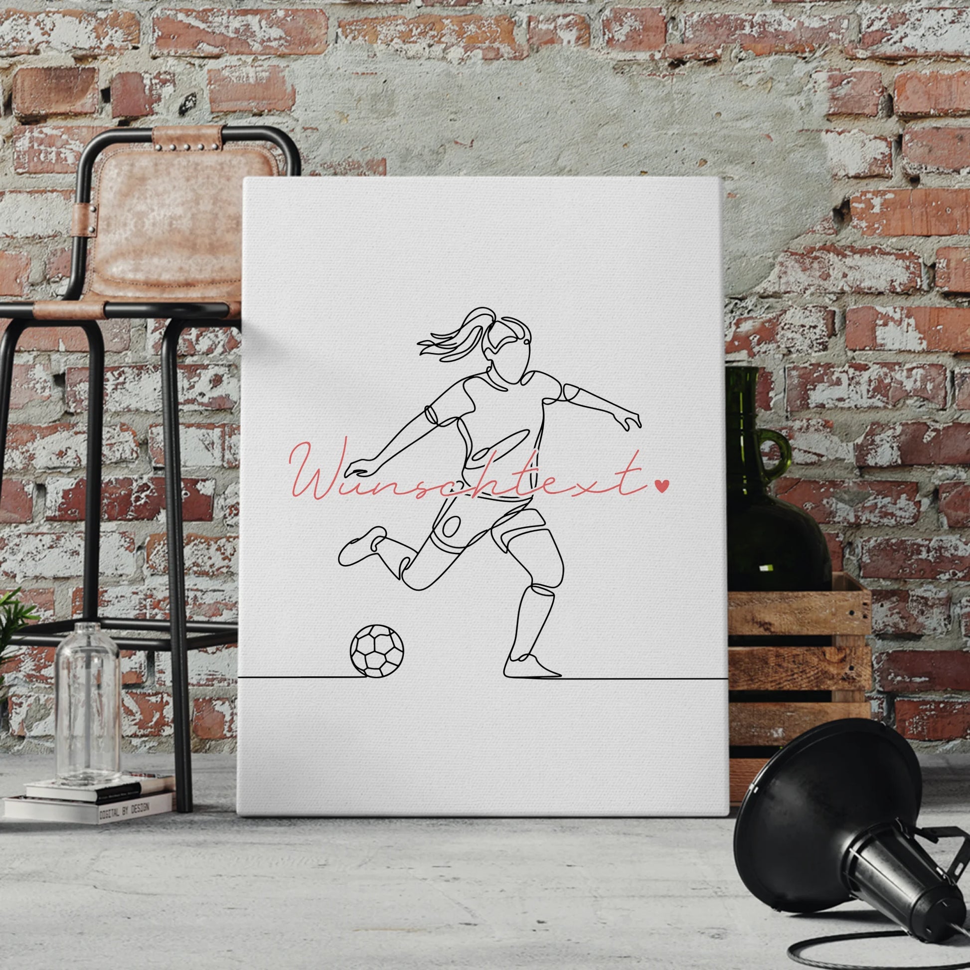 Lineart Leinwand Personalisiert Fußball Geschenk Tochter & Schwester 4