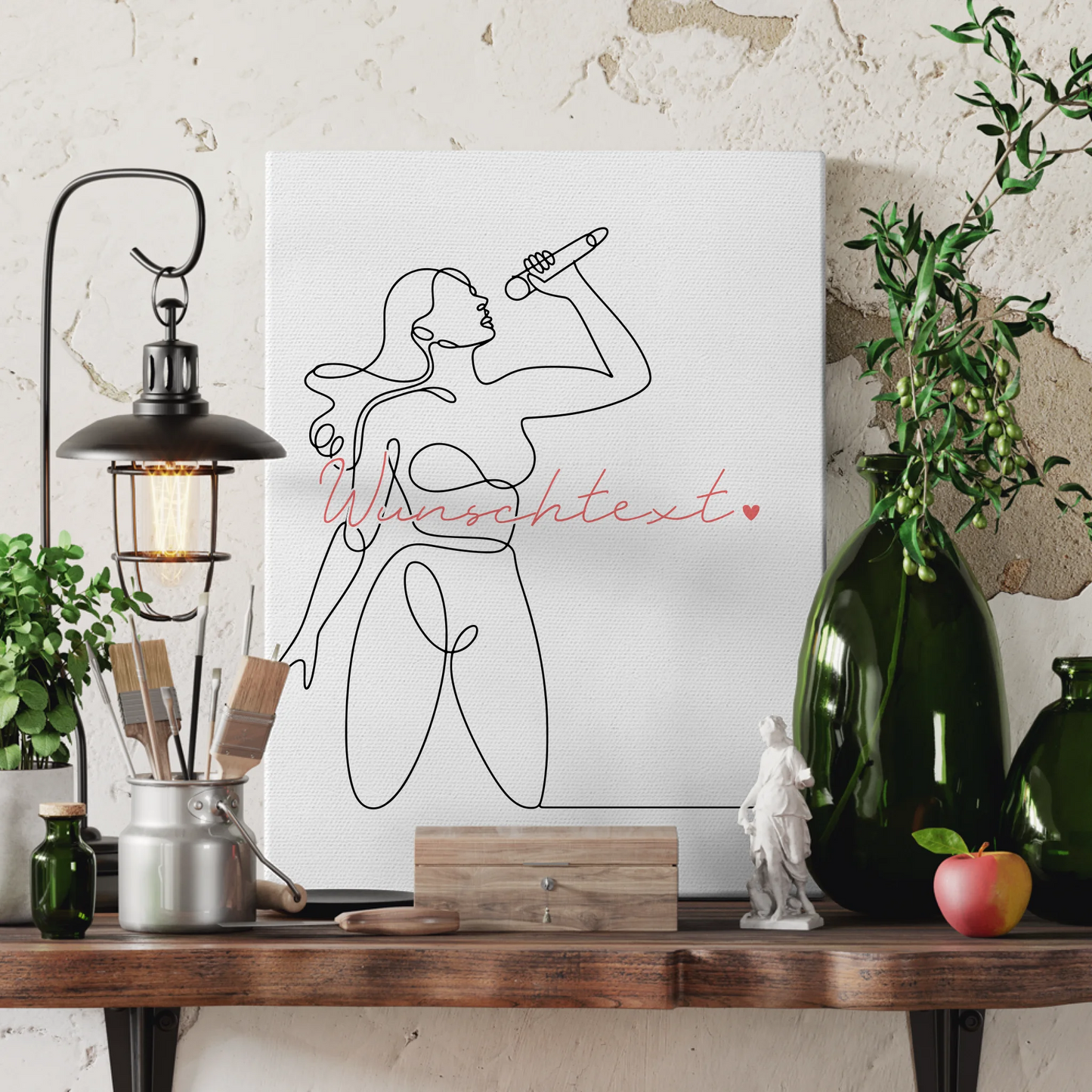 Personalisierte Leinwand Lineart Gesang Geschenk Tochter & Schwester 3