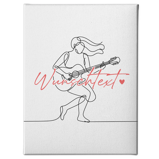 Lineart Leinwand Personalisiert Gitarre Geschenk Tochter & Schwester 1
