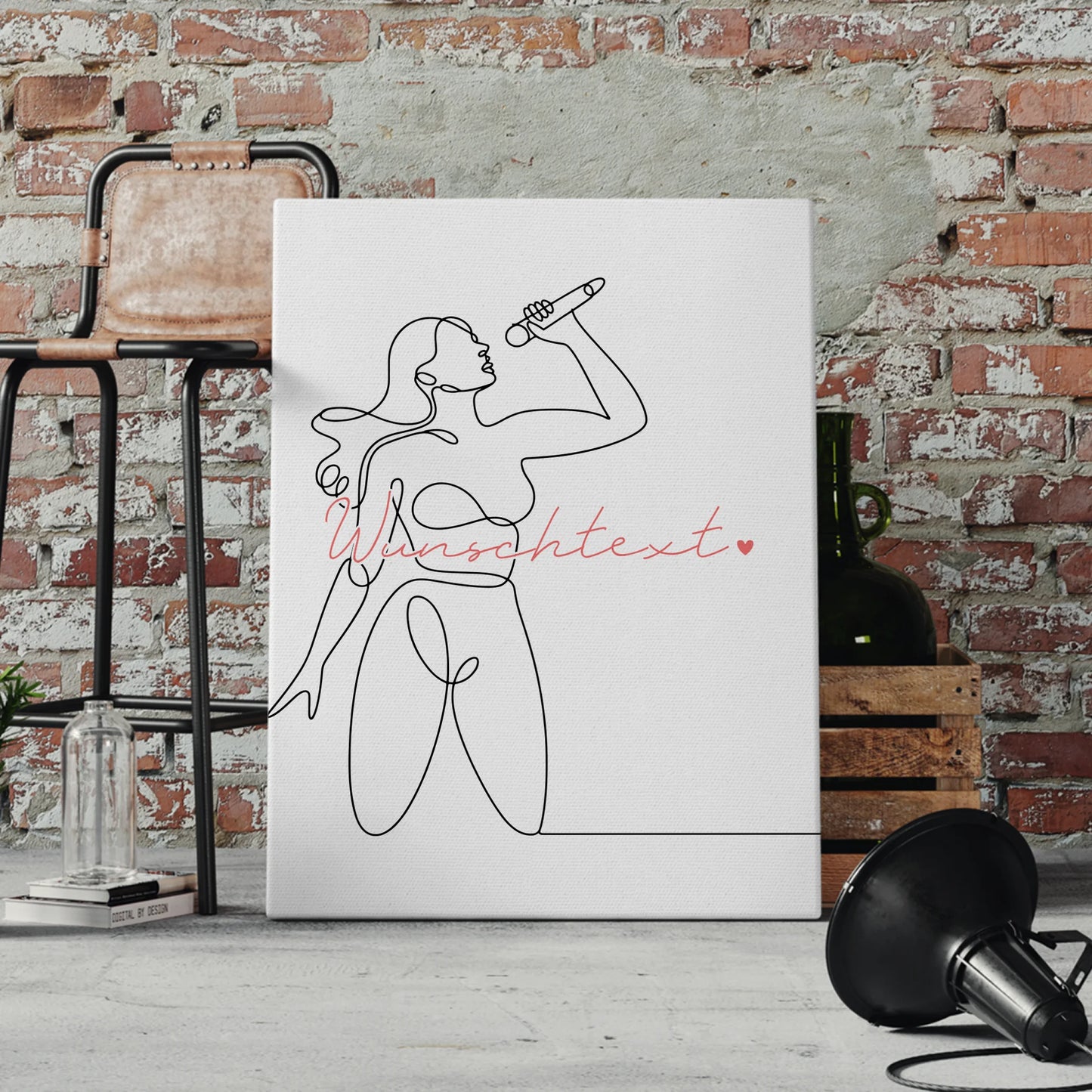 Personalisierte Leinwand Lineart Gesang Geschenk Tochter & Schwester 4