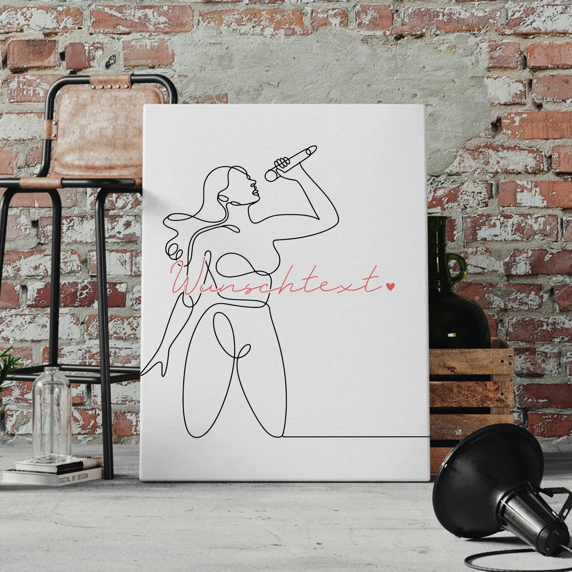Personalisierte Leinwand Lineart Gesang Geschenk Tochter & Schwester 4