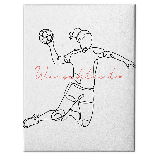 Lineart Leinwand Personalisiert Handball Geschenk Tochter & Schwester 1
