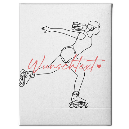 Lineart Leinwand Inline-Skaten Geschenk Tochter & Schwester 1