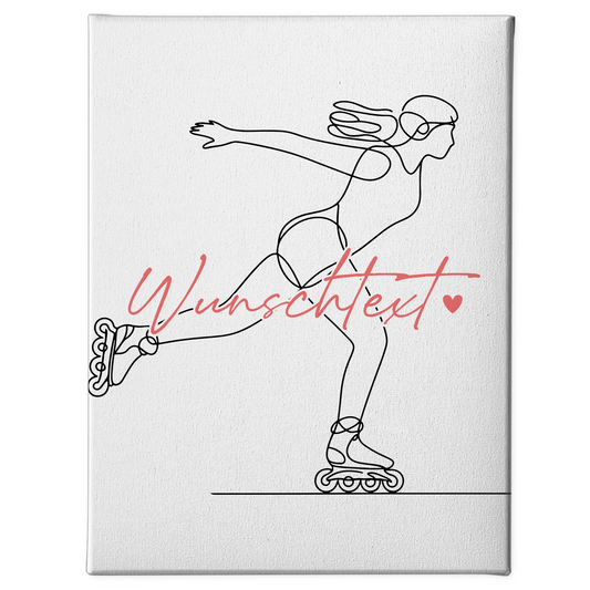 Lineart Leinwand Inline-Skaten Geschenk Tochter & Schwester 1