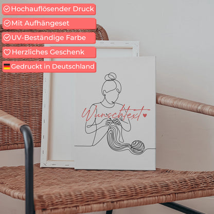 Personalisierte Leinwand Lineart Häkeln Geschenk Tochter & Schwester 5