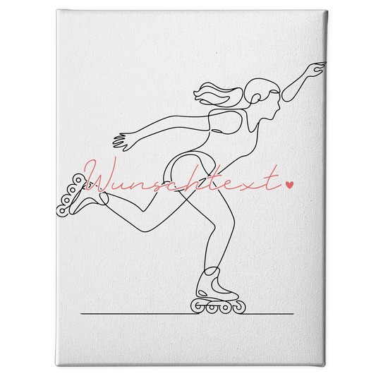 Personalisierte Leinwand Lineart Inline-Skaten Geschenk Tochter & Schwester 1