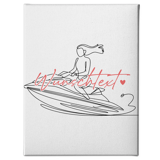 Lineart Leinwand Personalisiert Jetskifahren Geschenk Tochter & Schwester 1