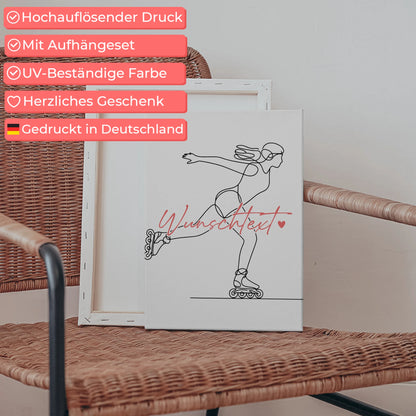Lineart Leinwand Inline-Skaten Geschenk Tochter & Schwester 5