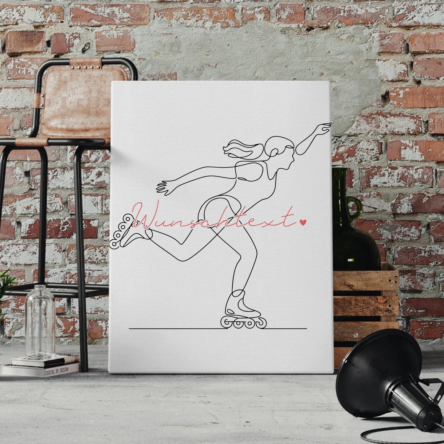 Personalisierte Leinwand Lineart Inline-Skaten Geschenk Tochter & Schwester 4