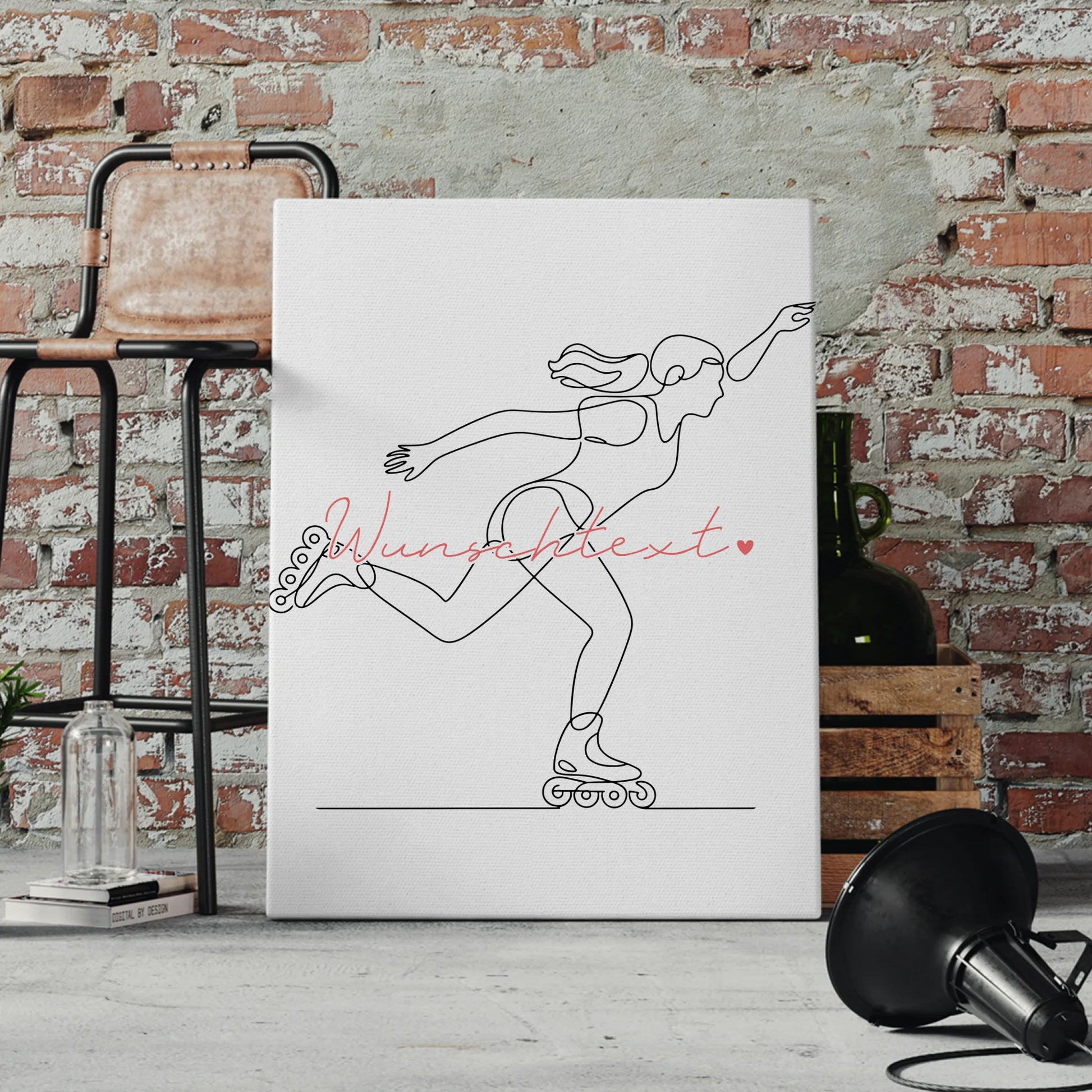 Personalisierte Leinwand Lineart Inline-Skaten Geschenk Tochter & Schwester 4