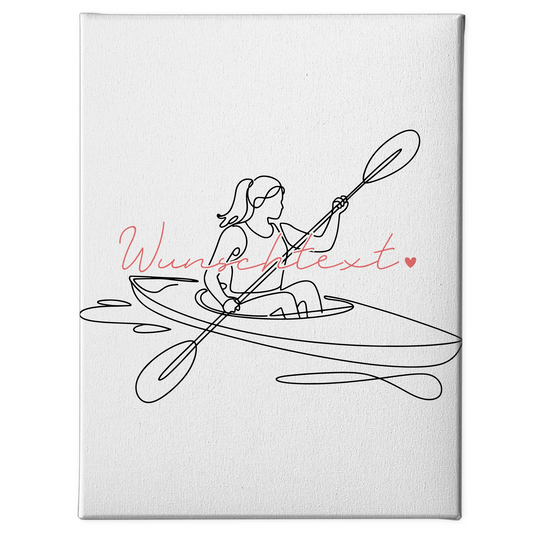 Lineart Leinwand Kajakfahren Geschenk Tochter & Schwester 1