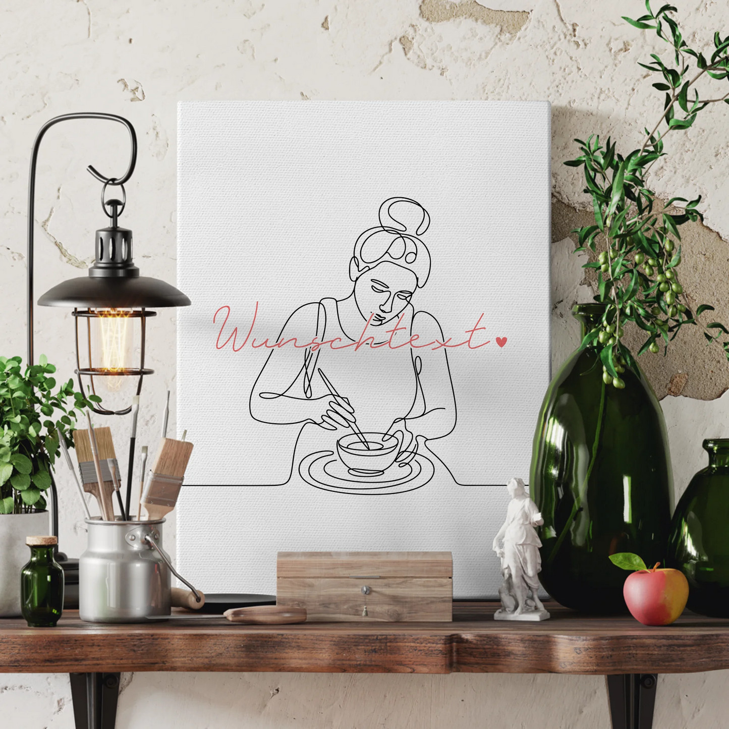 Lineart Leinwand Keramik Geschenk Tochter & Schwester 3