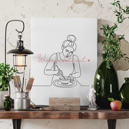 Lineart Leinwand Keramik Geschenk Tochter & Schwester 3